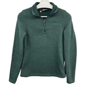 The North Face forest green‎ heathered quarter zip pullover jacket size small